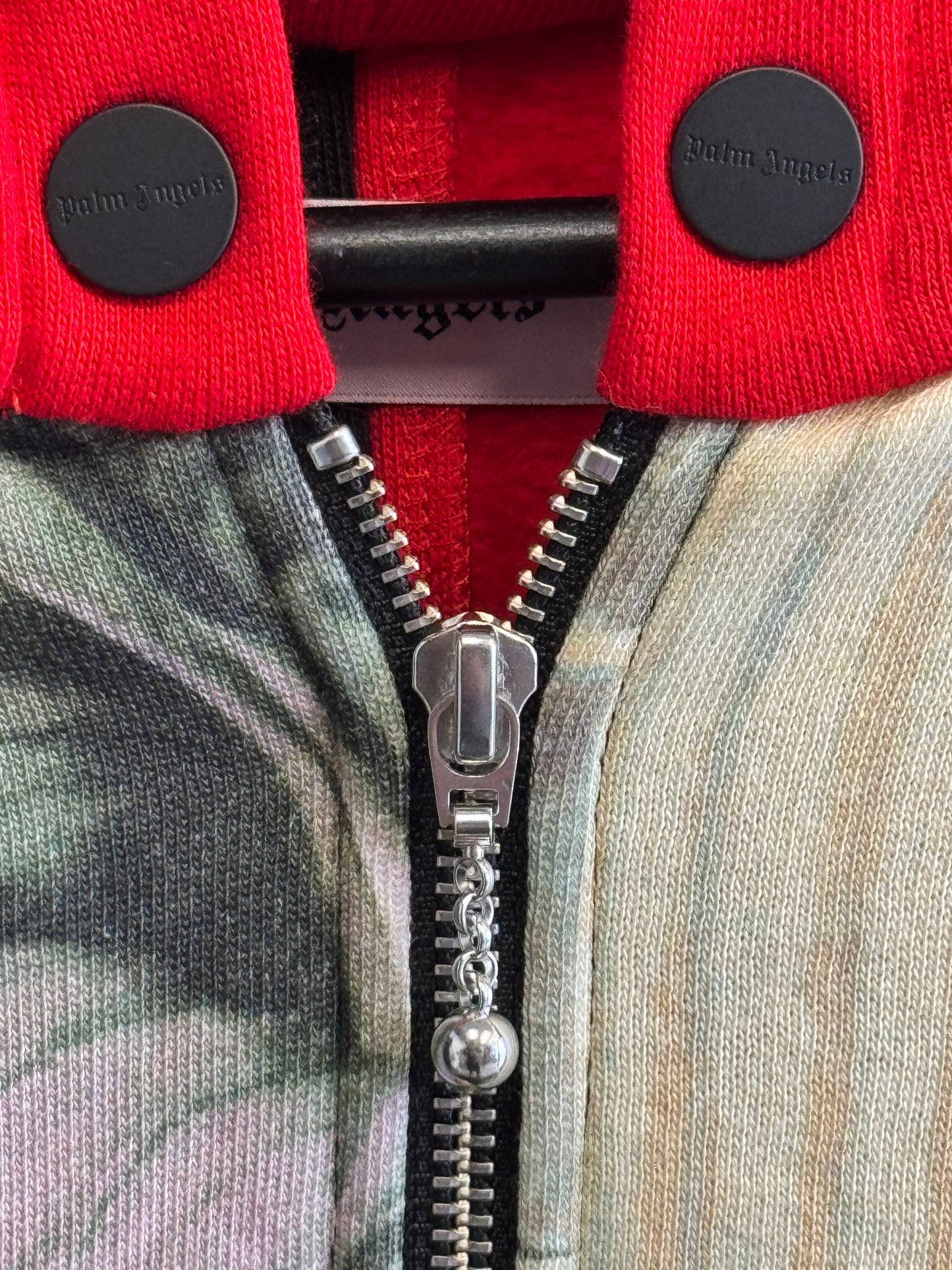 Palm Angels cut and sew zip up hoodie