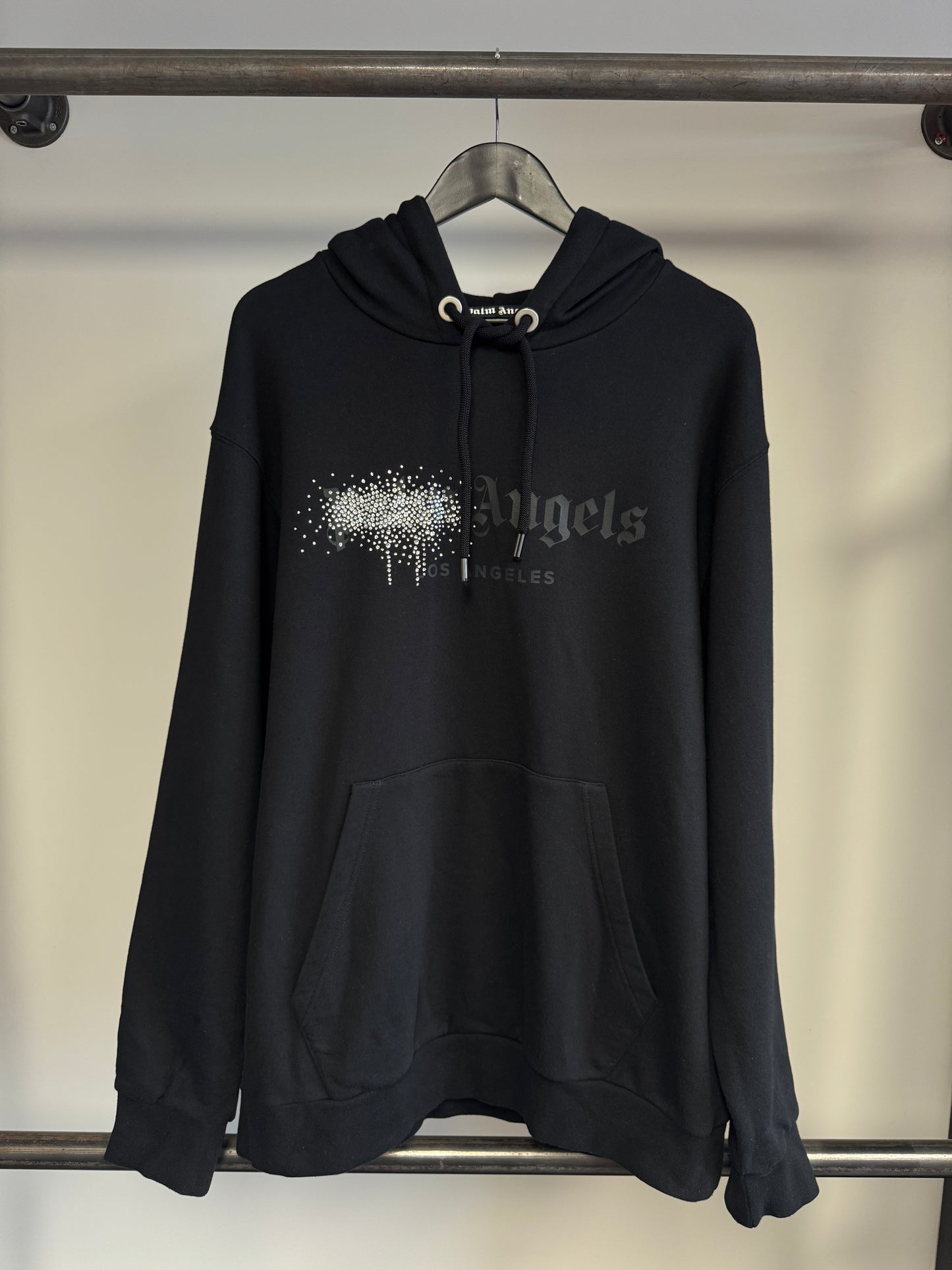 Palm Angels rhinestone popover hoodie