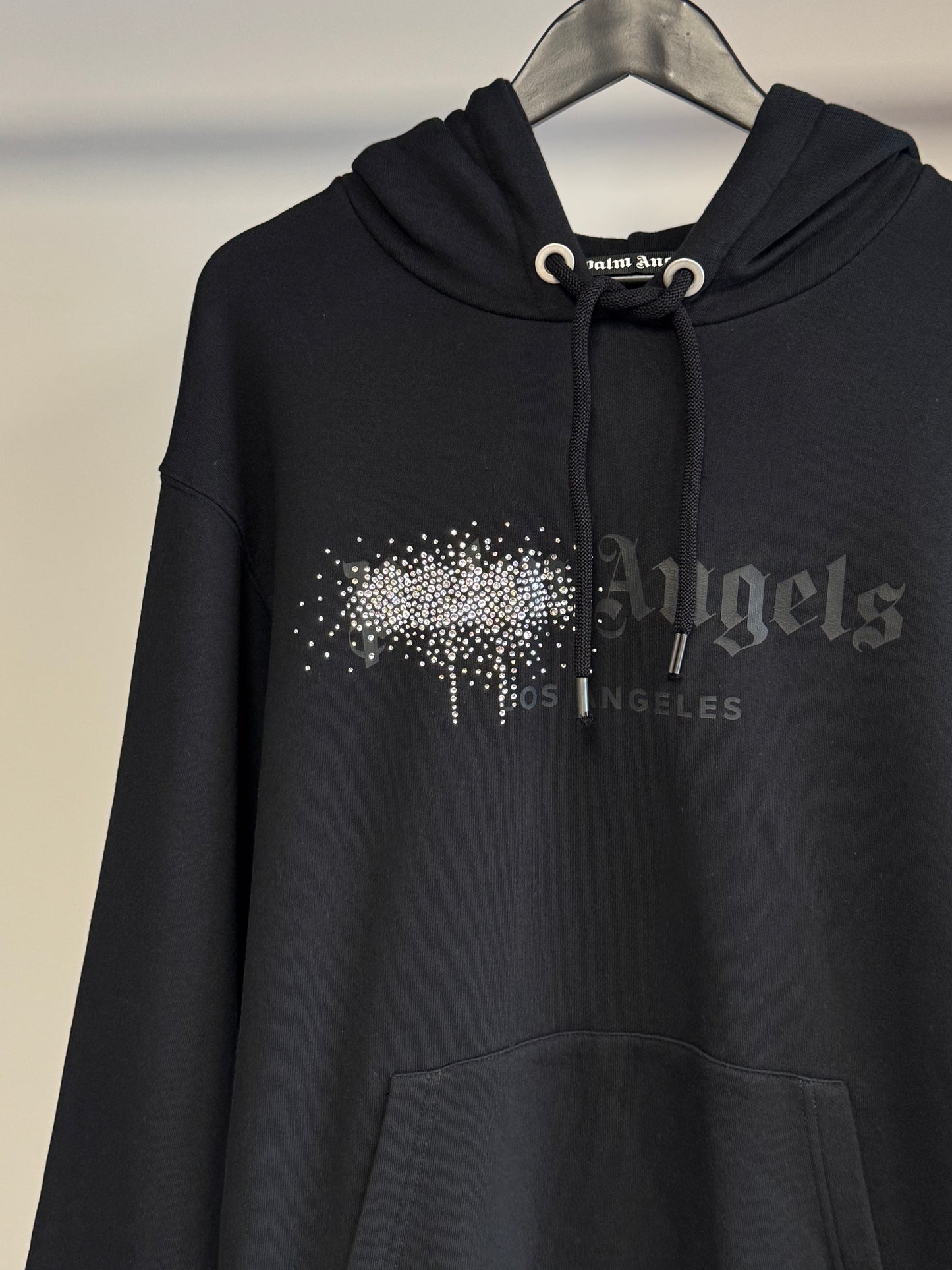 Palm Angels rhinestone popover hoodie