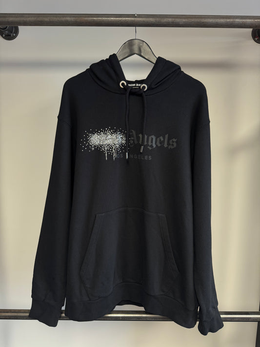 Palm Angels rhinestone popover hoodie
